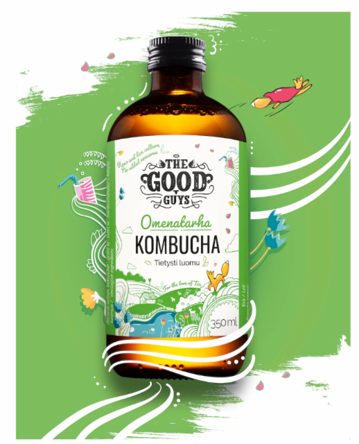 Omenatarha Kombucha 0.5%, The Good Guys Kombucha, Finland