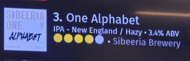 One Alphabet 3.4%, Sibeeria, Czech Republic