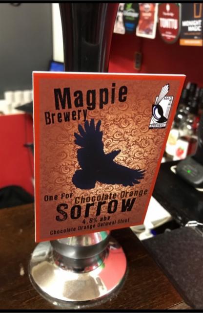 One For Chocolate Orange Sorrow 4.8%, Magpie Brewery, England