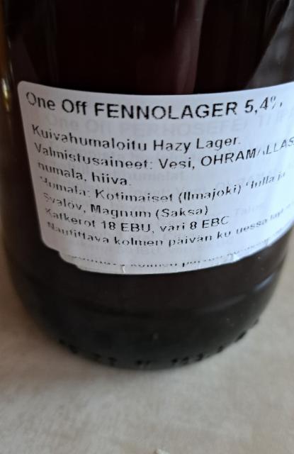 One Off Fennolager 5.4%, Nokian Panimo, Finland