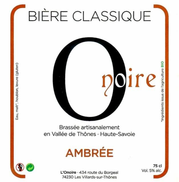 Onoire Ambrée, Brasserie De L'Onoire [Closed]