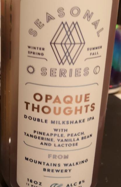 opaque thoughts pineapple peach 8.0%, Mountains Walking Brewery, United States