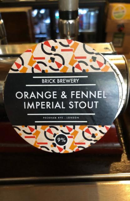 Orange & Fennel Imperial Stout 9.0%, Brick Brewery, England