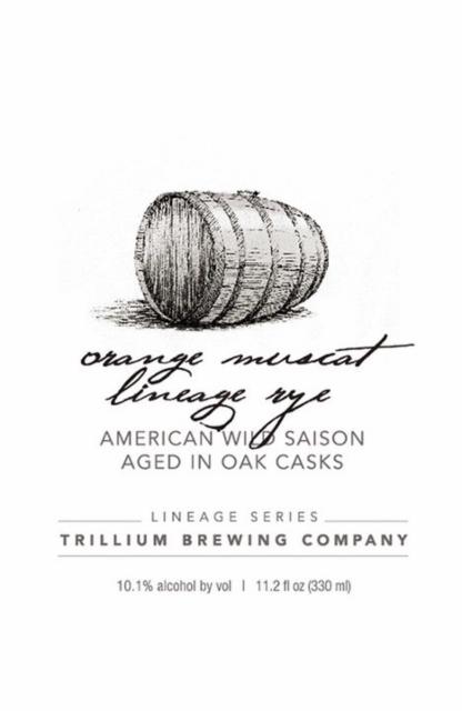 Orange Muscat Lineage Rye 10.1%, Trillium Brewing Company, United States