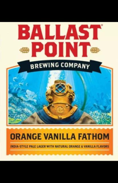 Orange Vanilla Fathom / Orange Vanilla Cream Ale 5.5%, Ballast Point Brewing Company, United States