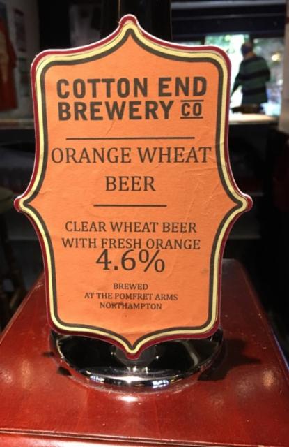 Orange Wheat Beer 4.6%, Cotton End Brewery Company Limited, England