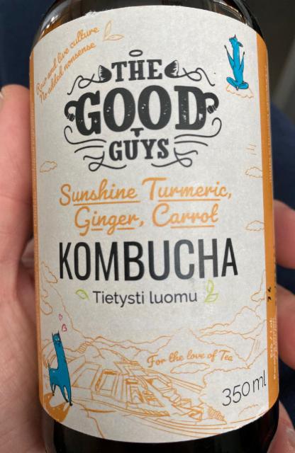 Organic Kombucha Sunshine Turmeric, Ginger & Carrot 0.0%, The Good Guys Kombucha, Finland