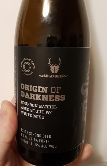Origin Of Darkness: Bourbon Barrel Aged Stout W/ White Miso 11.5%, Collective Arts Brewing, Canada