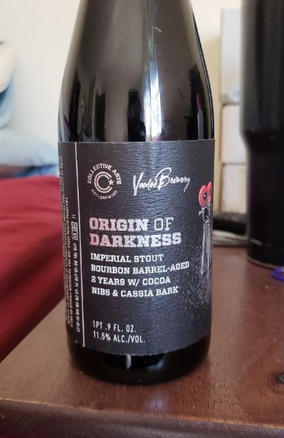 Origin Of Darkness: Imperial Stout Bourbon Barrel-Aged w/ Cocoa Nibs & Cassia Bark 11.5%, Collective Arts Brewing, Canada