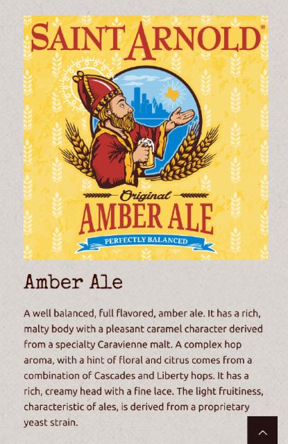 Original Amber Ale 6.2%, Saint Arnold Brewing Company, United States