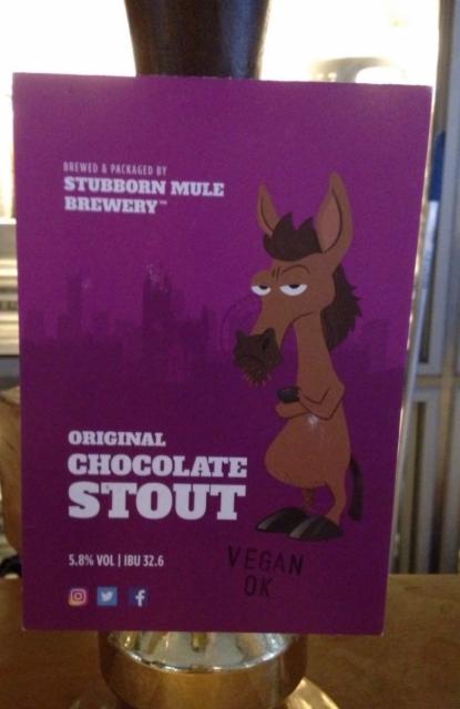 Original Chocolate Stout 5.8%, Stubborn Mule Brewery, England