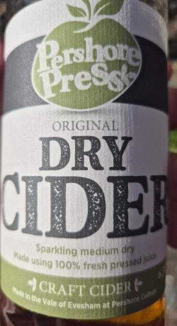 original dry cider 6.3%, Pershore Brewery, England