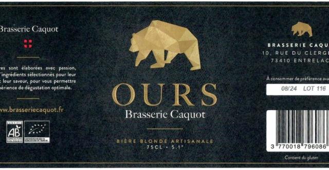 Ours Blonde 5.1%, Brasserie Caquot, France