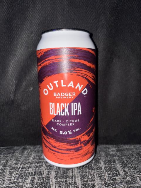 Outland black IPA 5.0%, Badger Brewery (Hall & Woodhouse), England