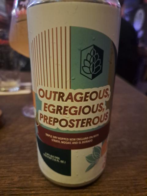 Outrageous, Egregious, Preposterous 6.8%, Turning Point Beer, United States