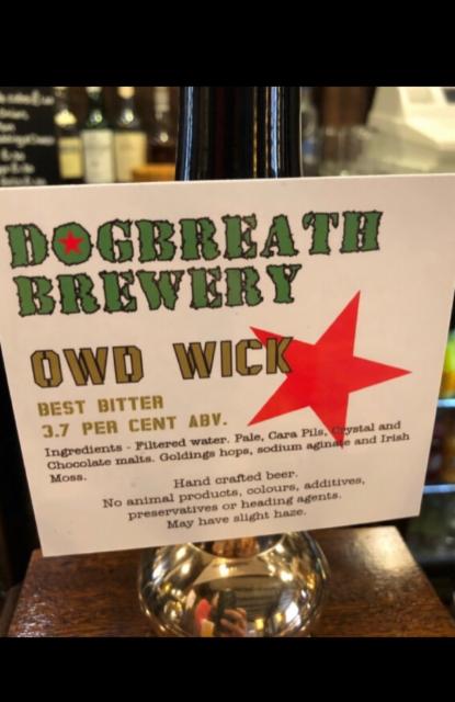 Owd Wick 3.7%, Dogbreath Brewery Ltd, England