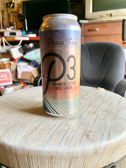 P3 Japanese-Style Rice Lager 4.2%, Phase Three Brewing, United States