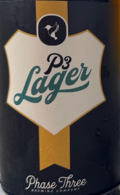 P3 Lager 5.0%, Phase Three Brewing, United States