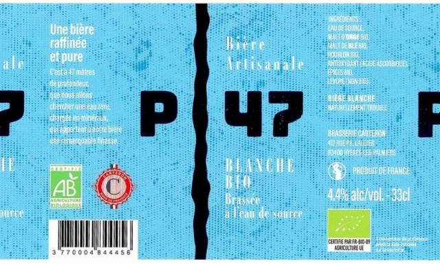 P47 Blanche 4.4%, Brasserie Carteron (La Trop & La P'tite Brasserie De Provence) [Closed], France