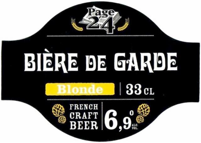 Page 24 Bière De Garde Blonde 6.9%, Brasserie Saint-Germain (Page 24), France