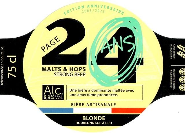 Page 24 Malt & Hops Édition Anniversaire 8.9%, Brasserie Saint-Germain (Page 24), France