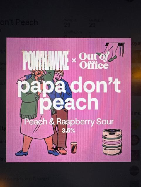 Papa Don't Peach 3.5%, Out Of Office, Northern Ireland