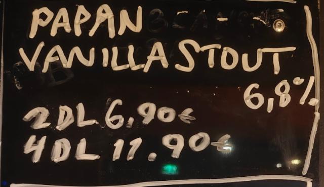 Papan Vanilla Stout 6.8%, Papa, Finland