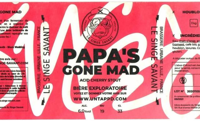 Papa's Gone Mad 6.0%, Brasserie Du Singe Savant, France