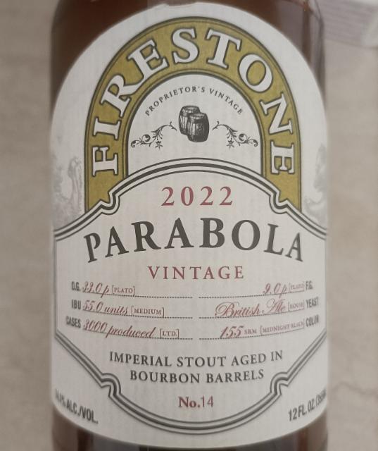 Parabola (2022) 14.1%, Firestone Walker Brewing (Duvel Moortgat), United States