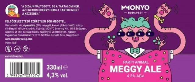 Party Animal - Meggy Ale 4.3%, MONYO Brewing Co, Hungary