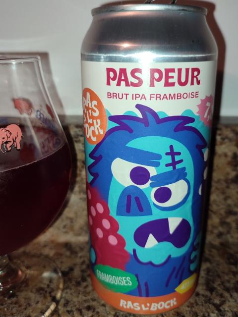 Pas peur - Brut IPA Framboise 7.8%, Ras L'Bock, Canada