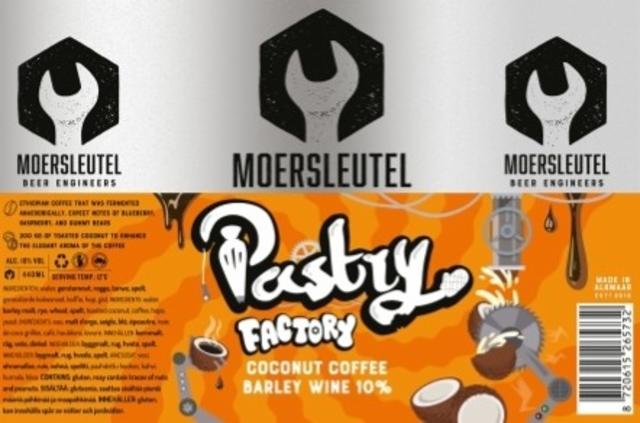 Pastry Factory - Coconut Coffee Barley Wine 10.0%, Brouwerij De Moersleutel, Netherlands