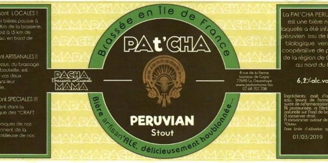 Pat'Cha Peruvian Stout 6.2%, Pachamama, France