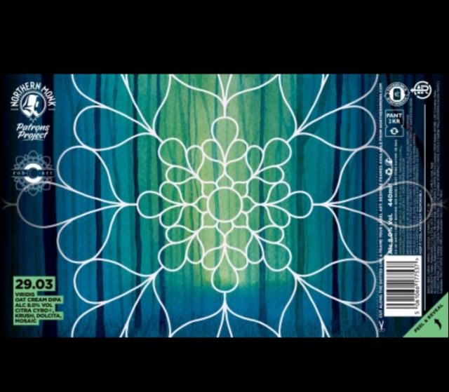 Patrons Project 29.03 // Rob C Art // Oat Cream DIPA 8.0%, Northern Monk Brew Co., England