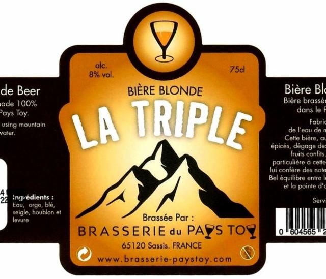 Pays Toy La Triple 8.0%, Brasserie Du Pays Toy, France