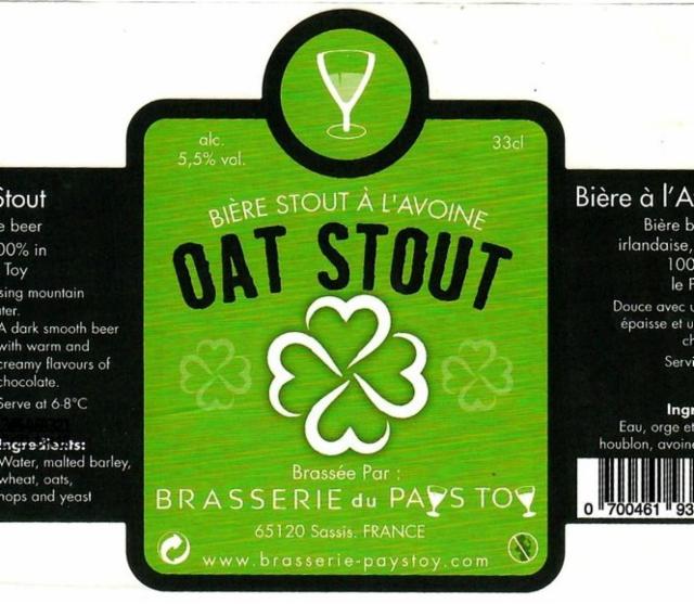 Pays Toy Oat Stout 5.5%, Brasserie Du Pays Toy, France