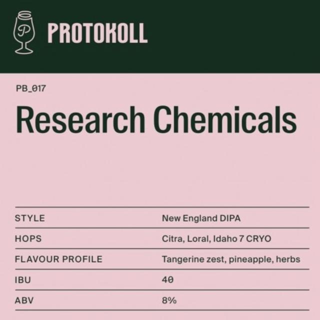 PB_017 Research Chemicals 8.0%, Protokoll Brewery, Germany