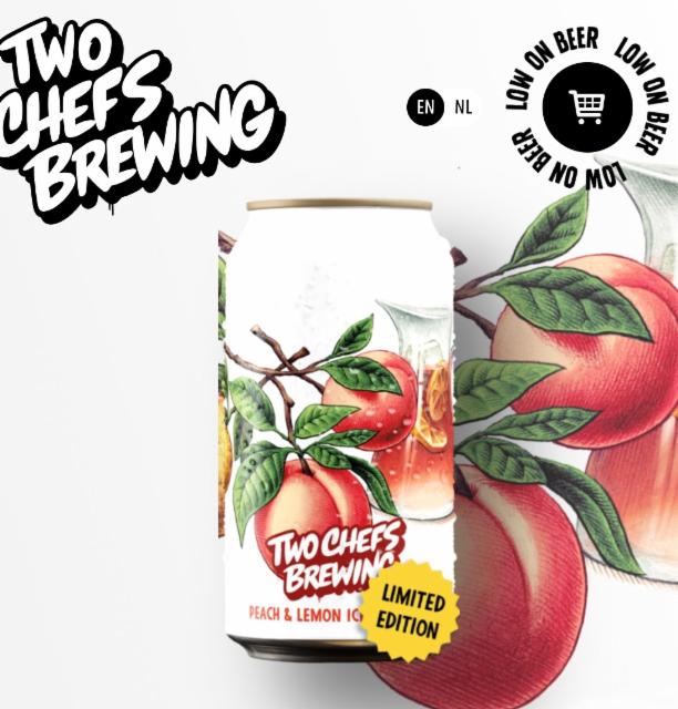 Peach & lemon ice Tea sour 5.5%, Two Chefs Brewing, Netherlands