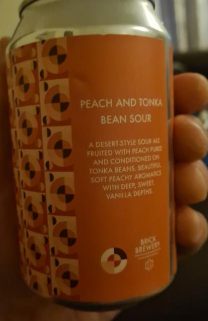 Peach & Tonka Bean Sour 3.9%, Brick Brewery, England