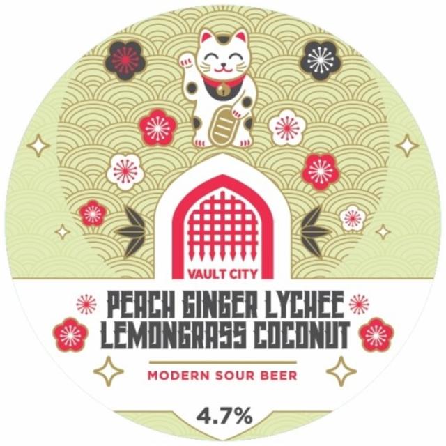 Peach Ginger Lychee Lemongrass Coconunt Sour 4.7%, Vault City Brewing, Scotland