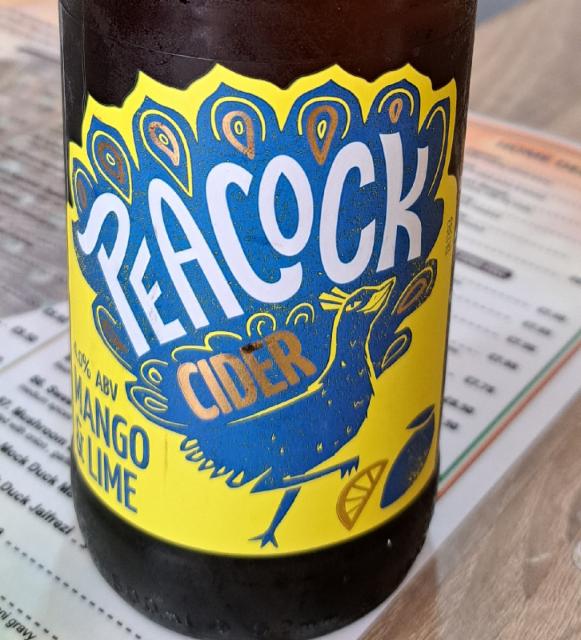 Peacock cider mango & lime 4.0%, Peacock cider company, England