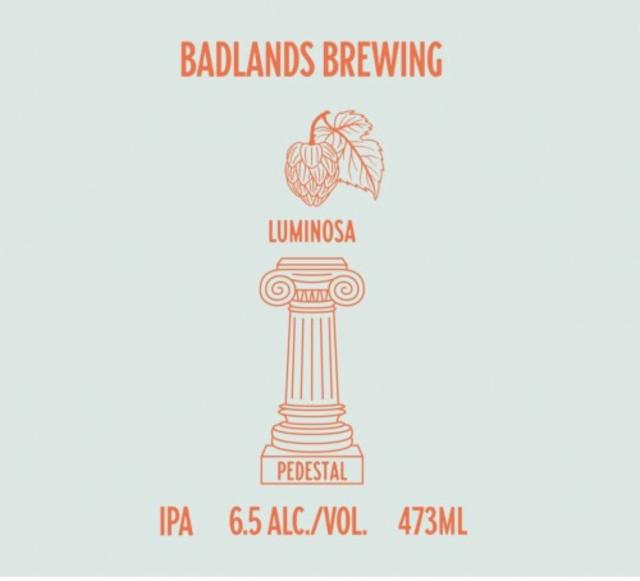 Pedestal (Luminosa) 6.5%, Badlands Brewing Company, Canada