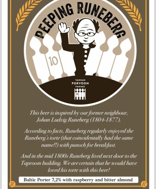 Peeping Runeberg 7.2%, Vanhan Porvoon Panimo, Finland