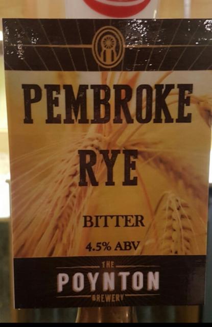Pembroke Rye 4.5%, The Poynton Brewery, England