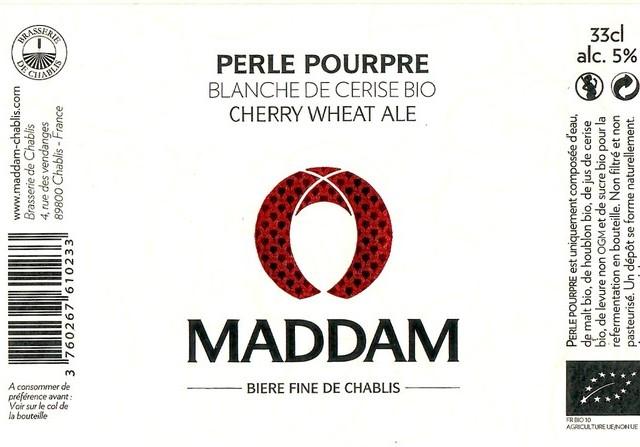 Perle Pourpre 5.0%, Maddam - Bière Fine De Chablis, France