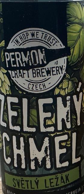 Permon Zelený chmel svetlý ležák 4.8%, Pivovar Permon, Czech Republic