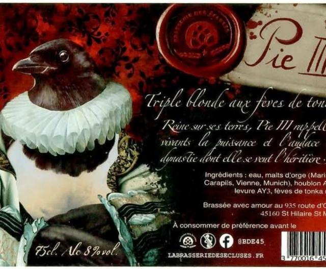 Pie III 8.0%, Brasserie Des Écluses, France