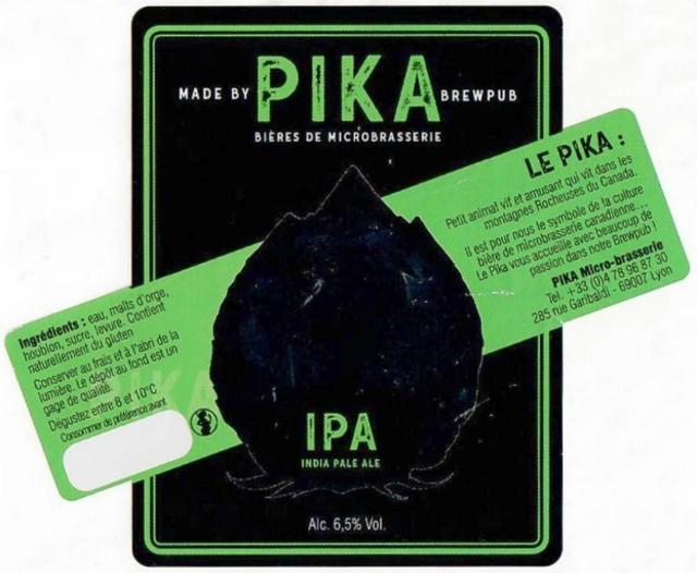 Pika IPA 6.5%, Brewpub Le Pika, France
