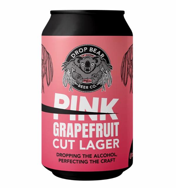 Pink Grapefruit Cut lager 0.5%, Drop Bear Beer Co., Wales