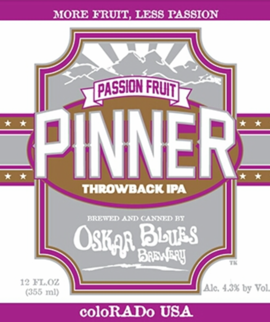 Pinner Throwback IPA (w/ Passion Fruit) 4.9%, Oskar Blues Brewery, United States